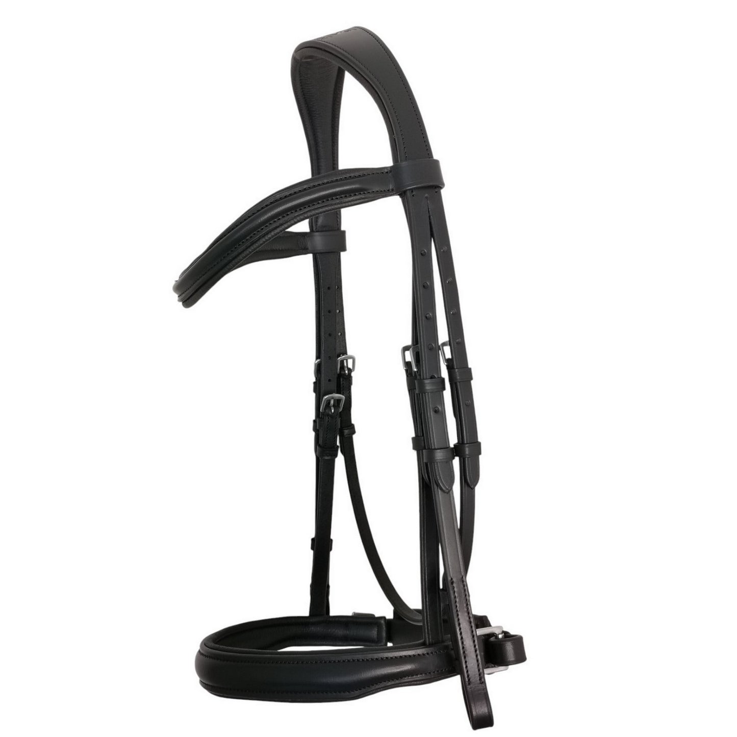 Denver Snaffle Bridle Black with Rubber Reins