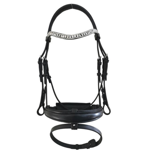 Rio Snaffle Bridle Black with Grip Reins