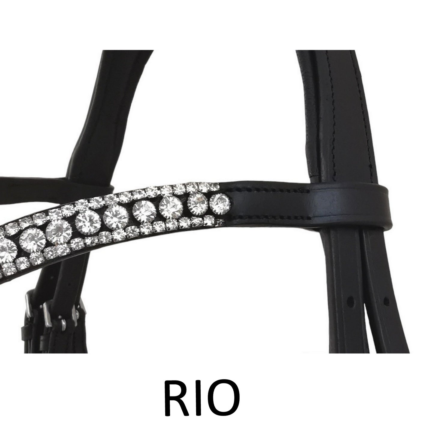 Rio Snaffle Bridle Black with Rubber Reins