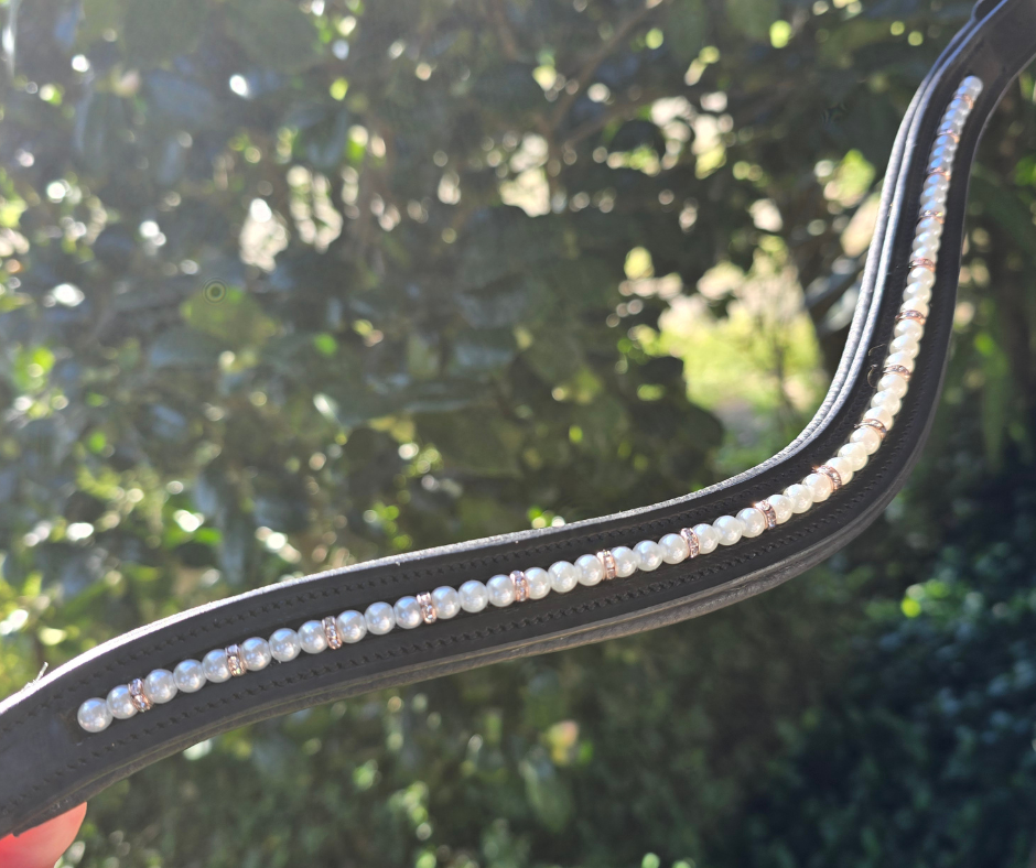 Pearl and Rosegold Rhinestone Browband