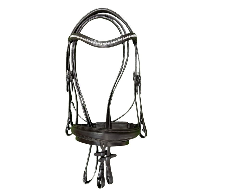Reno Snaffle Bridle Havana Brown with Grip Reins