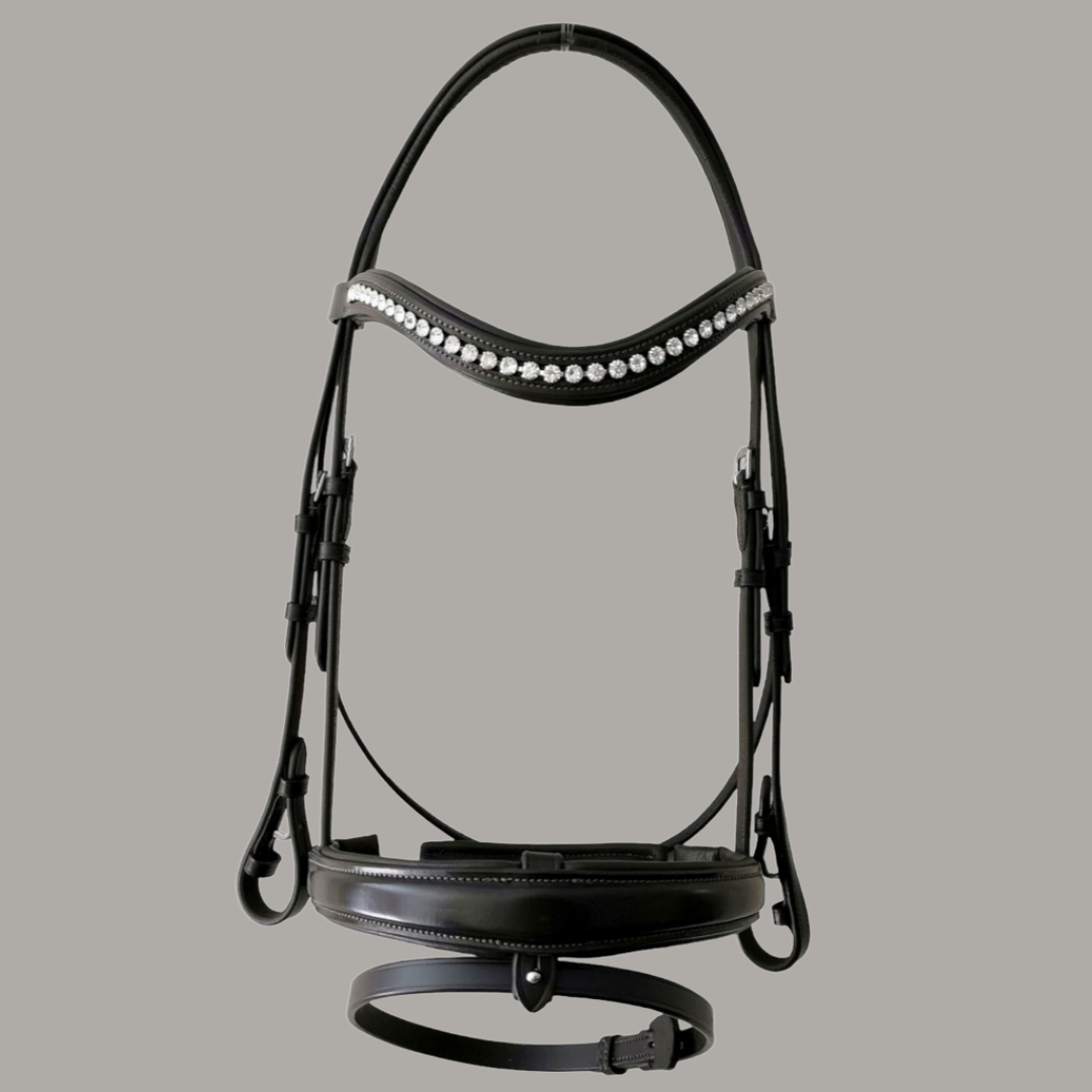 Reno Snaffle Bridle Black with Rubber Reins
