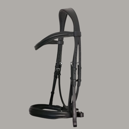 Denver Snaffle Bridle Black with Rubber Reins