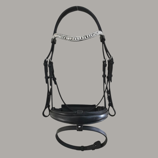 Rio Snaffle Bridle Black with Grip Reins