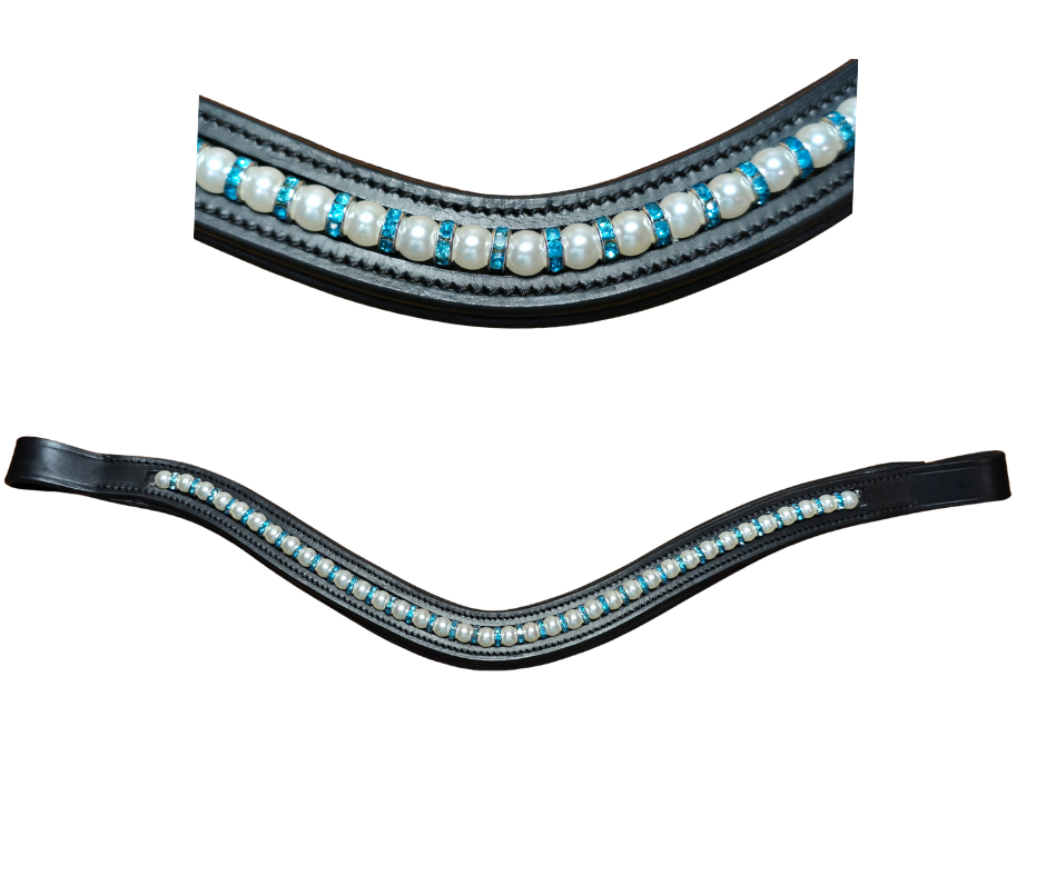 Teal And Pearl Browband
