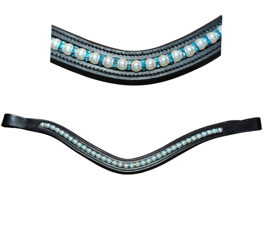Teal And Pearl Browband