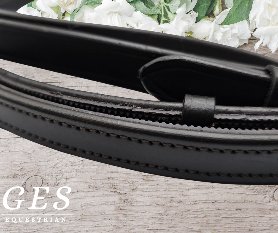 GES Leather Reins With Rubber Grip Back- Havana Brown